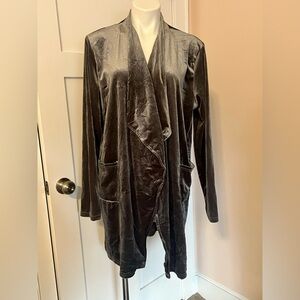 Elegant Gray velvet Women's sweater